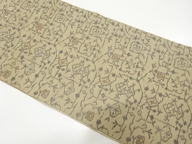 JAPANESEKIMONO / ANTIQUE ABSTRACT BRANCH / FLOWER PATTERN WOVEN NAGOYA